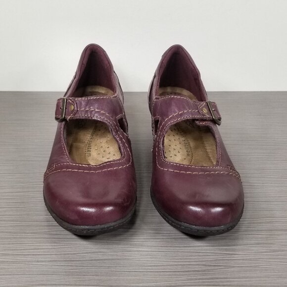 Earth Origins Meredith Mary Jane Shoe, Burgundy Leather, Womens Various Sizes - Picture 2 of 11